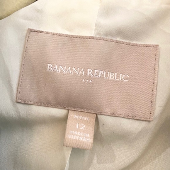 Banana Republic Petite Wool Blend Herringbone Blazer Jacket Gray Size 12 - Picture 5 of 13